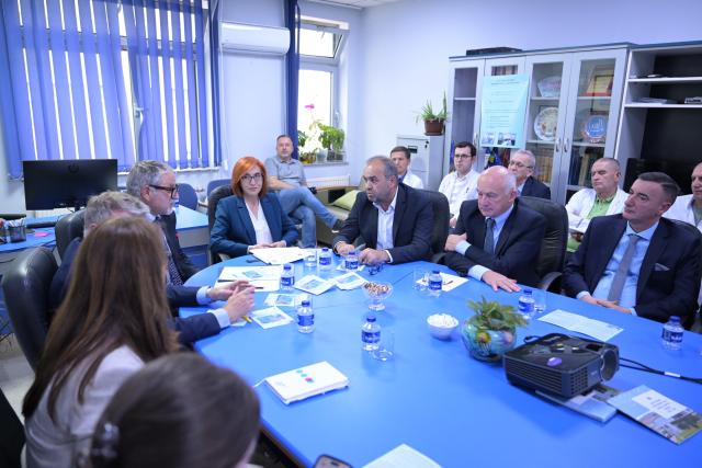 Stakeholders discussing the success of the investment at Prizren Hospital