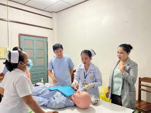 A nurse training session