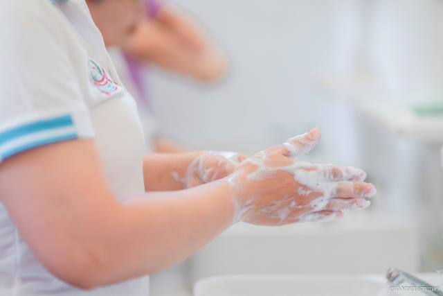 Nurse washing hands