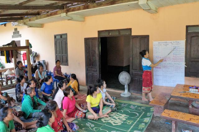 Female group discussion for activity planning in Bolikhamxai province