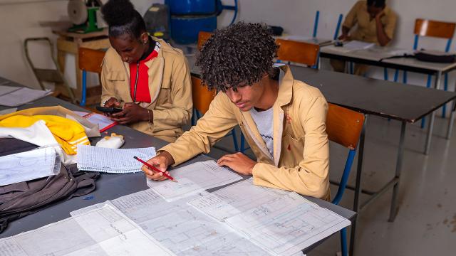 Étudiants au Cabo Verde