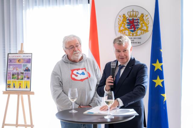Luxembourgish Charge D'Affaire during GRAN Fest exhibition at the Embassy