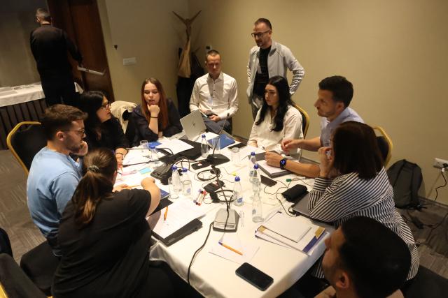 Working groups at a workshop