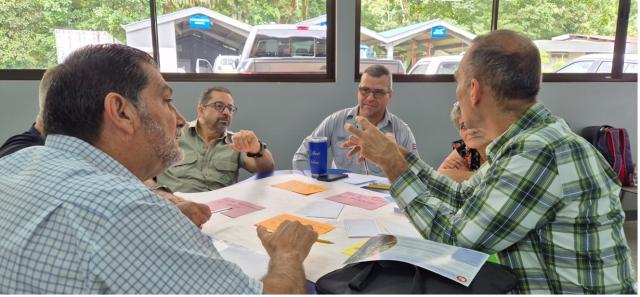 Group work around a table