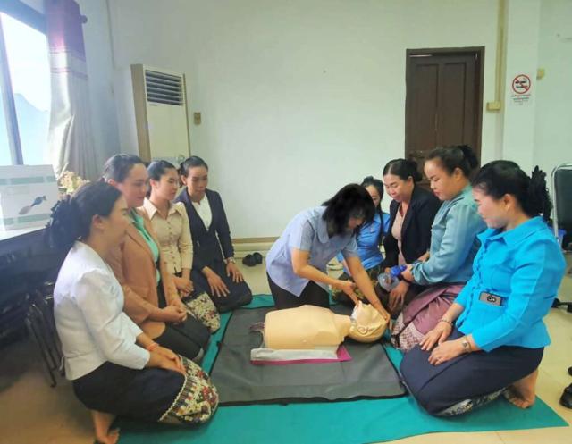 A nurse training session