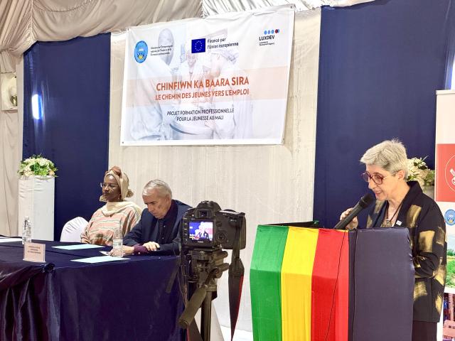 Photo de la représentante résidente lors de son discours